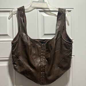 Leather Corset Tank Top